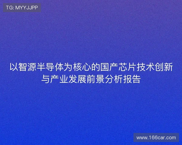 以智源半导体为核心的国产芯片技术创新与产业发展前景分析报告